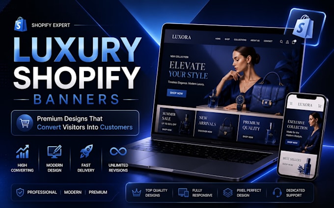 design luxury shopify banners for ecommerce brands