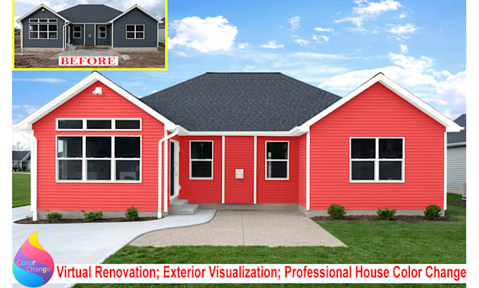 change house color and do exterior visualization