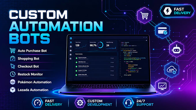 make auto purchase bot, pokemon bot, checkout, shopping, lazada bot, restock bot