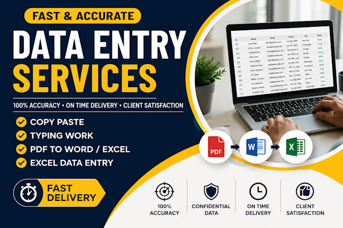 accurate copy paste, data entry and typing work