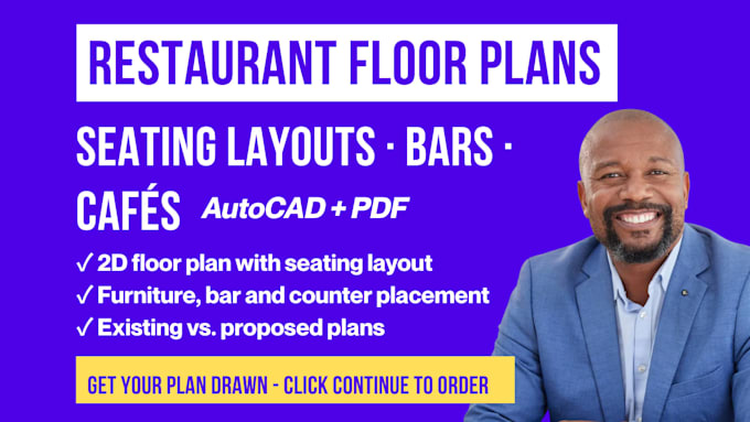 draw restaurant, bar and cafe floor plans and seating layouts in autocad