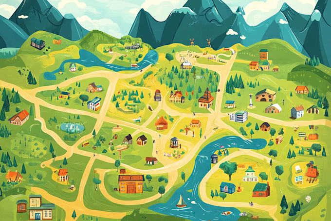 design a map in vector format, location map