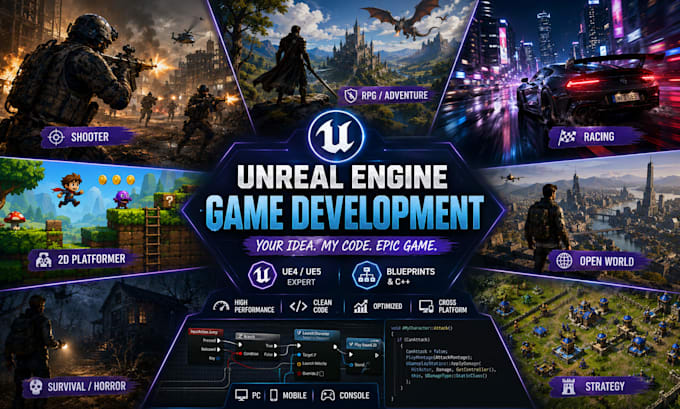 do unreal engine game development, develop unreal engine game, ue5 blueprints