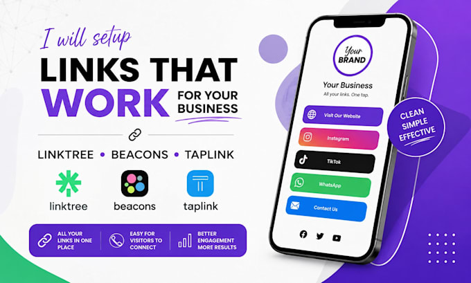 setup beacons, linktree, taplink bio links for your business