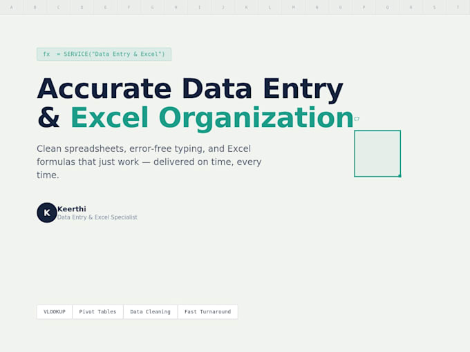 do accurate data entry and excel data organization