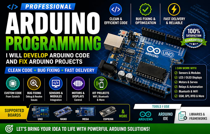 develop arduino code and fix arduino projects