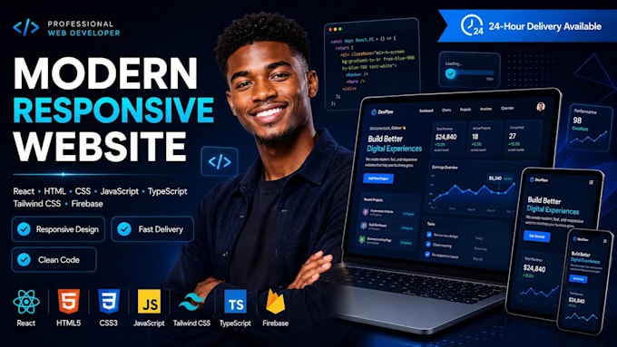 build a responsive front end website using modern technologies