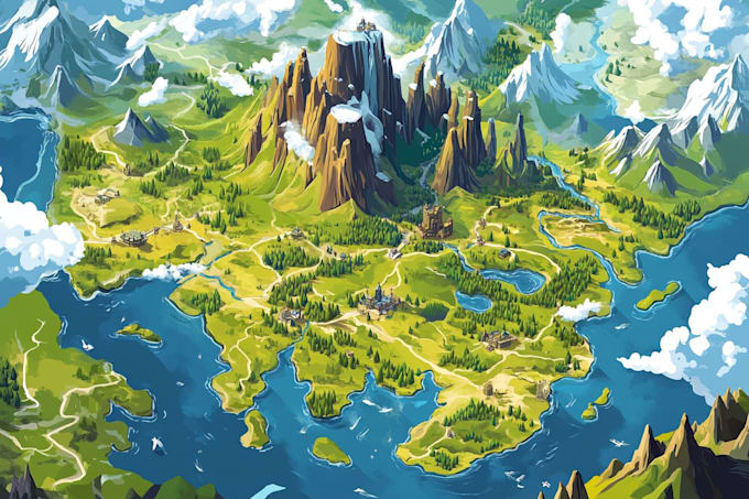 design a unique vector map, realistic or fantasy