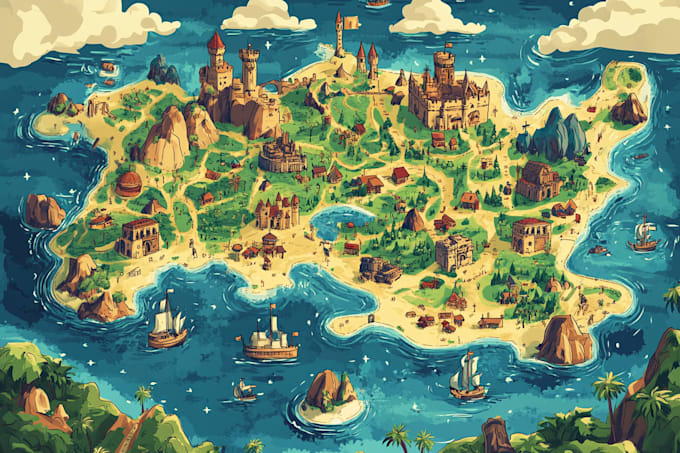 draw custom vector map design for event venue and city