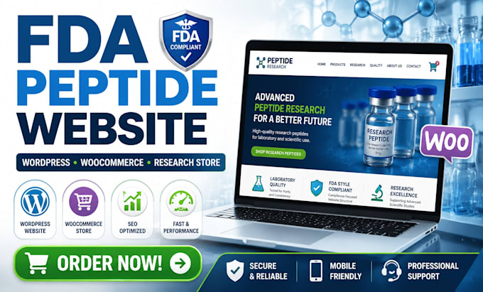 do fda compliant peptide website research wordpress woocomerce peptide website