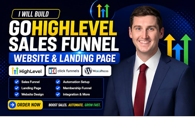 gohighlevel website, sales funnel, clickfunnels landing page