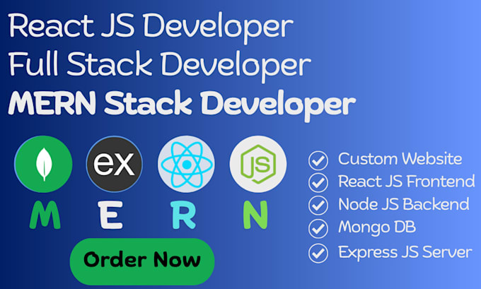 develop react js, full stack, mern stack, custom website