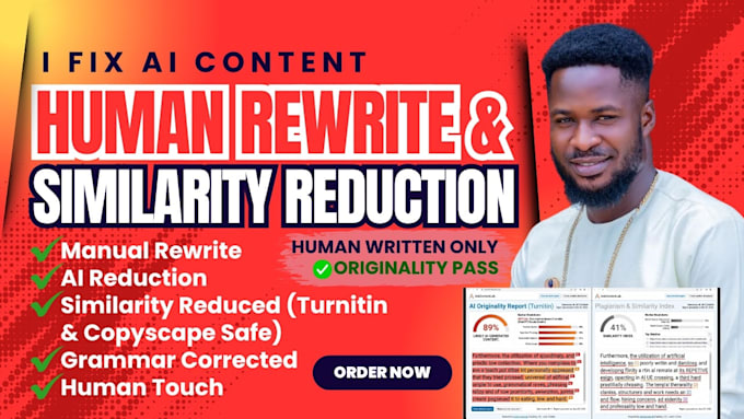 do manual similarity reduction profread edit and rewrite ai content