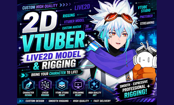 do live2d vtuber rigging for 2d anime and 3d vtuber models