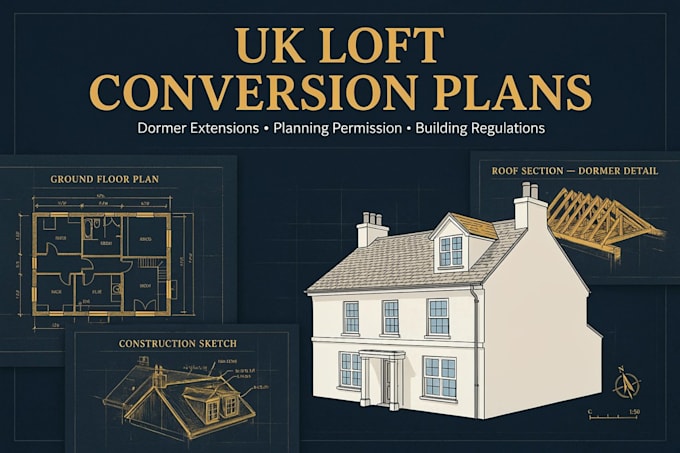 design loft conversion dormer extension and planning drawings UK