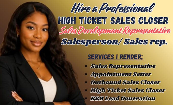 be your b2b sdr sales representative appointment setter outbound sales closer