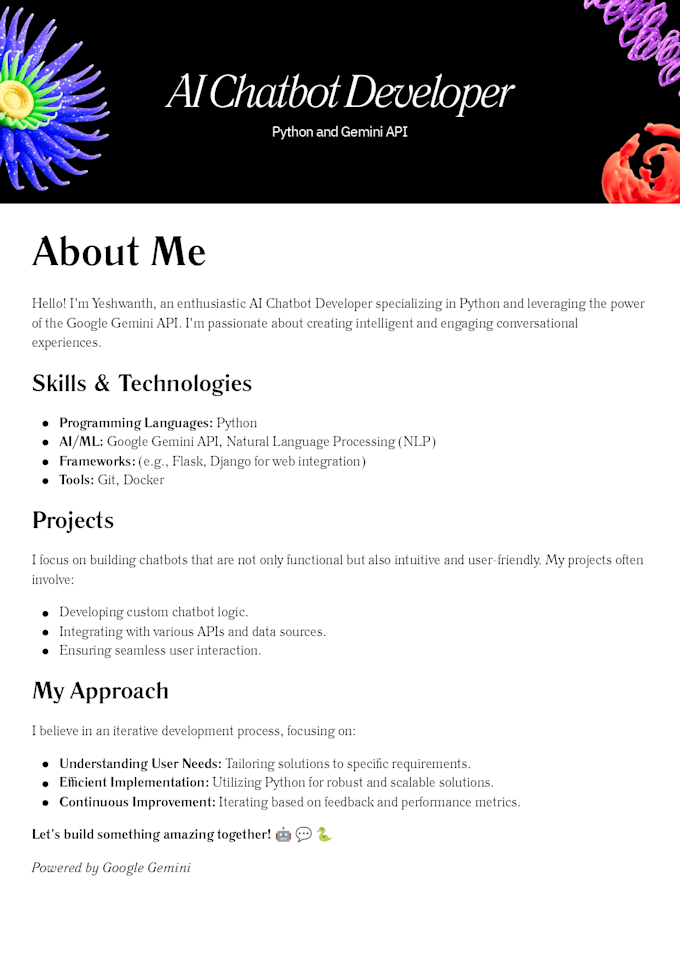 build a python ai chatbot using gemini API