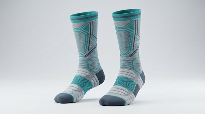create 3d socks design, 3d sock mockup, 3d socks rendering, 3d glove rendering