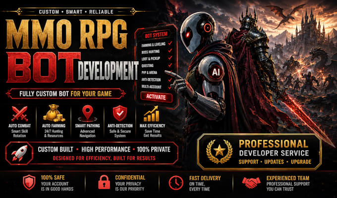 develop advanced game automation and anti cheat systems for mmos