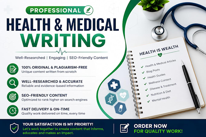 do internet research, data entry and health and medical articles