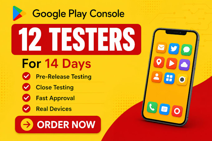 provide 12 testers user testers