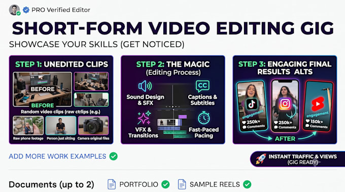 edit short form content, reels, etc
