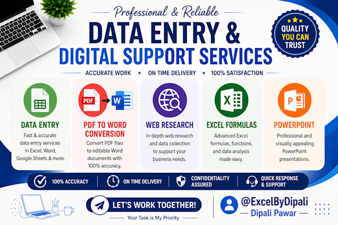do data entry, web research, excel and copy paste in 24 hour
