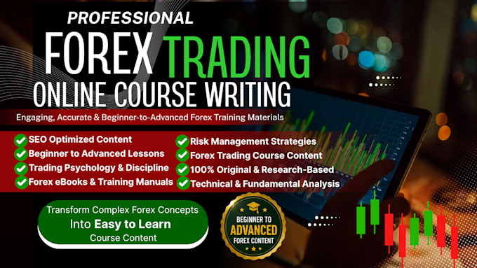 create trading course curriculum and ebook content on forex, day, future trading