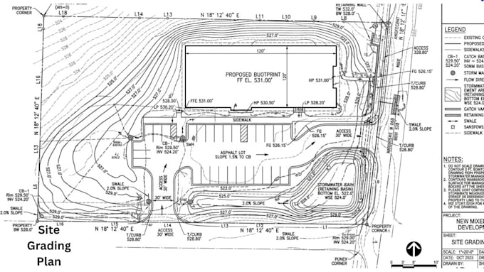 design site grading plans, drainage plans stormwater, land development