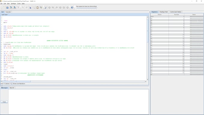 write and debug riscv assembly