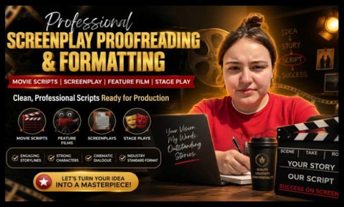 proofread, edit, scene formatting script or screenplay in industry standard