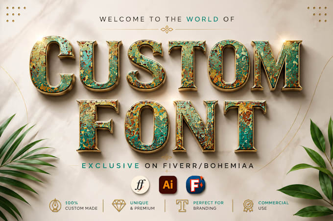 create a custom font for your logo, brand,ttf otf