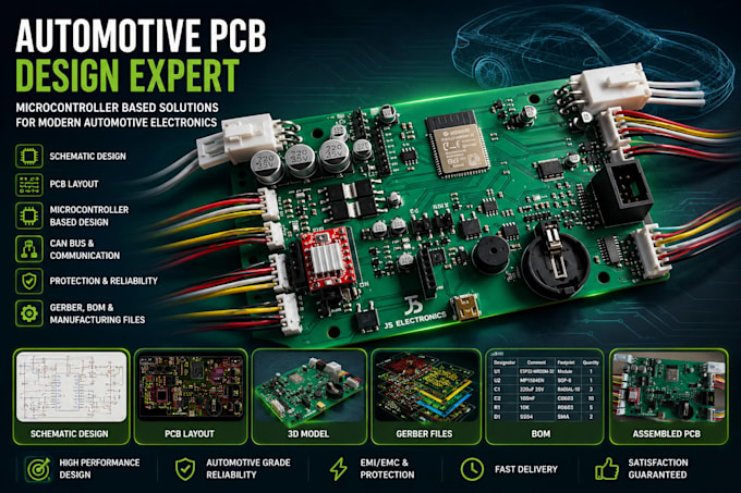 design automotive pcb, ecu pcb, microcontroller circuit, embedded system pcb