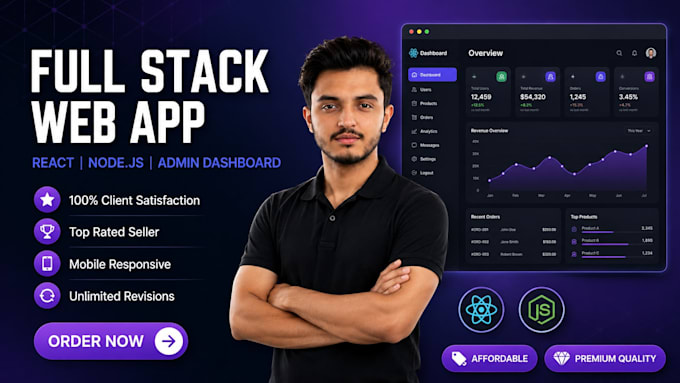 create a full stack web app in react node with database API