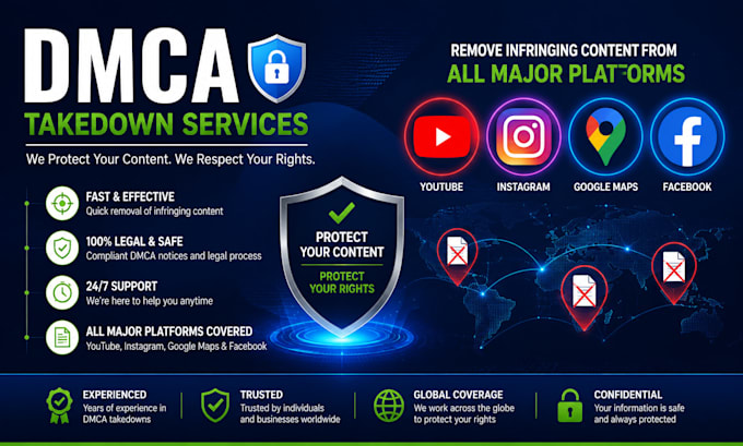 report to remove negative content from insta,fb,yt,google map
