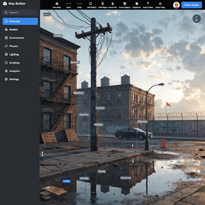 develop roblox game, realistic map, roblox map builder