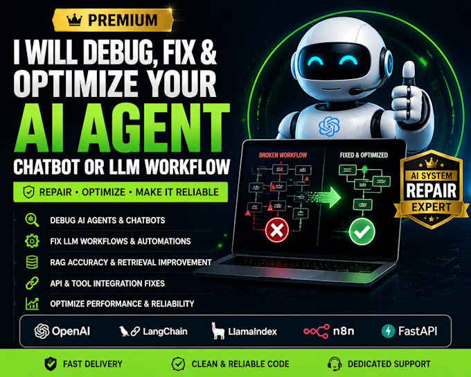 debug fix and optimize your ai agent, chatbot, or llm workflow