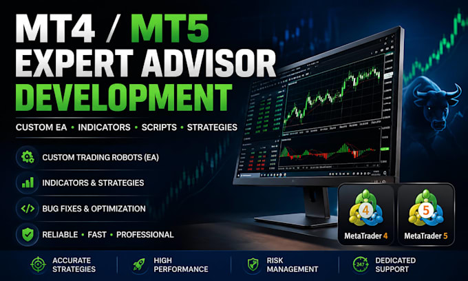 develop mt4 mt5 bot, indicator and trading automation