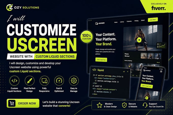 customize your uscreen website with custom liquid sections