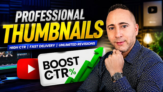 design professional youtube thumbnails with high CTR