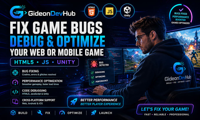 fix game bugs debug and optimize your web or mobile game in HTML5 js unity