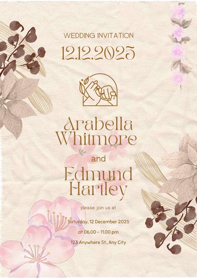 design an elegant wedding invitation card in canva