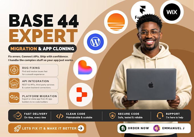 migrate base44 web app to wordpress lovable to shopify fix related bugs supabase