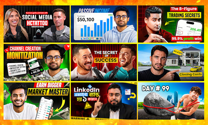 design amazing and eye catching youtube thumnail