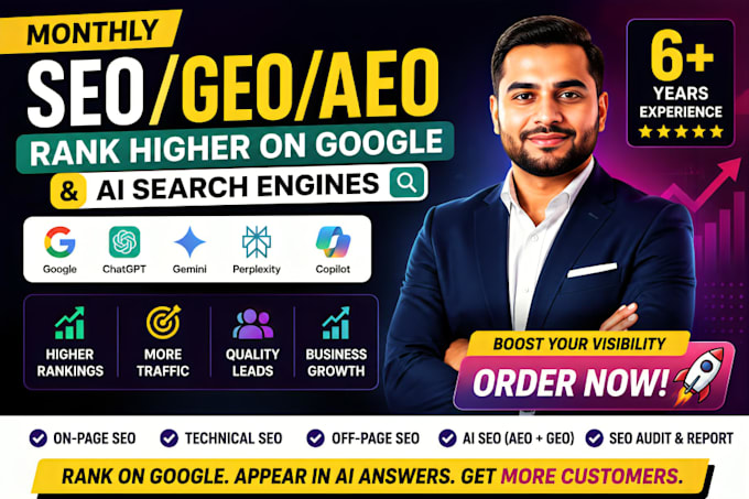 monthly website local SEO, aeo, GEO for ai search engine optimization and google