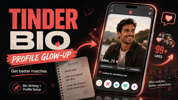 write you tinder bio and setup your dating profile