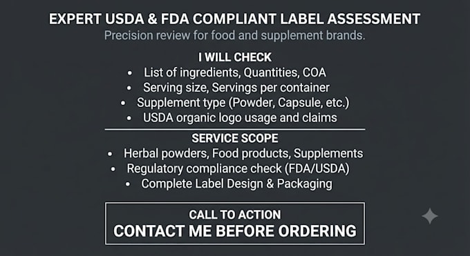 review usda and fda compliant product package label