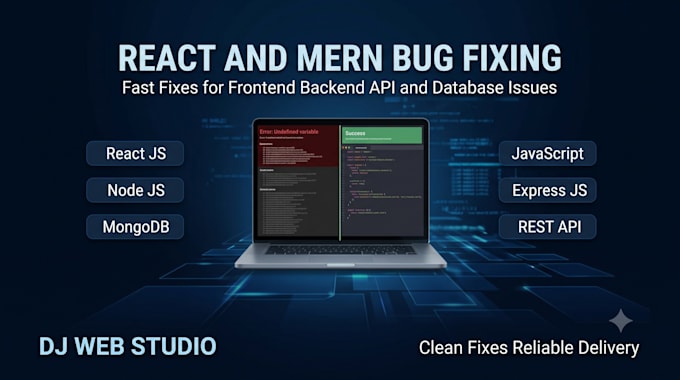 fix react javascript node js and mern bugs