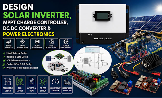 design solar inverter mppt charge controller dc dc converter  power electronics