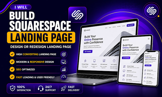 squarespace landing page design or redesign landing page